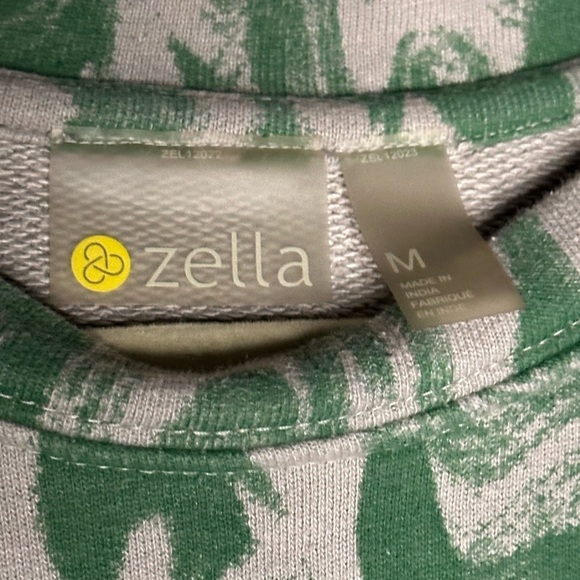 Zella Myrtle Green Patterned Sweatshirt Sz M - Picture 6 of 9